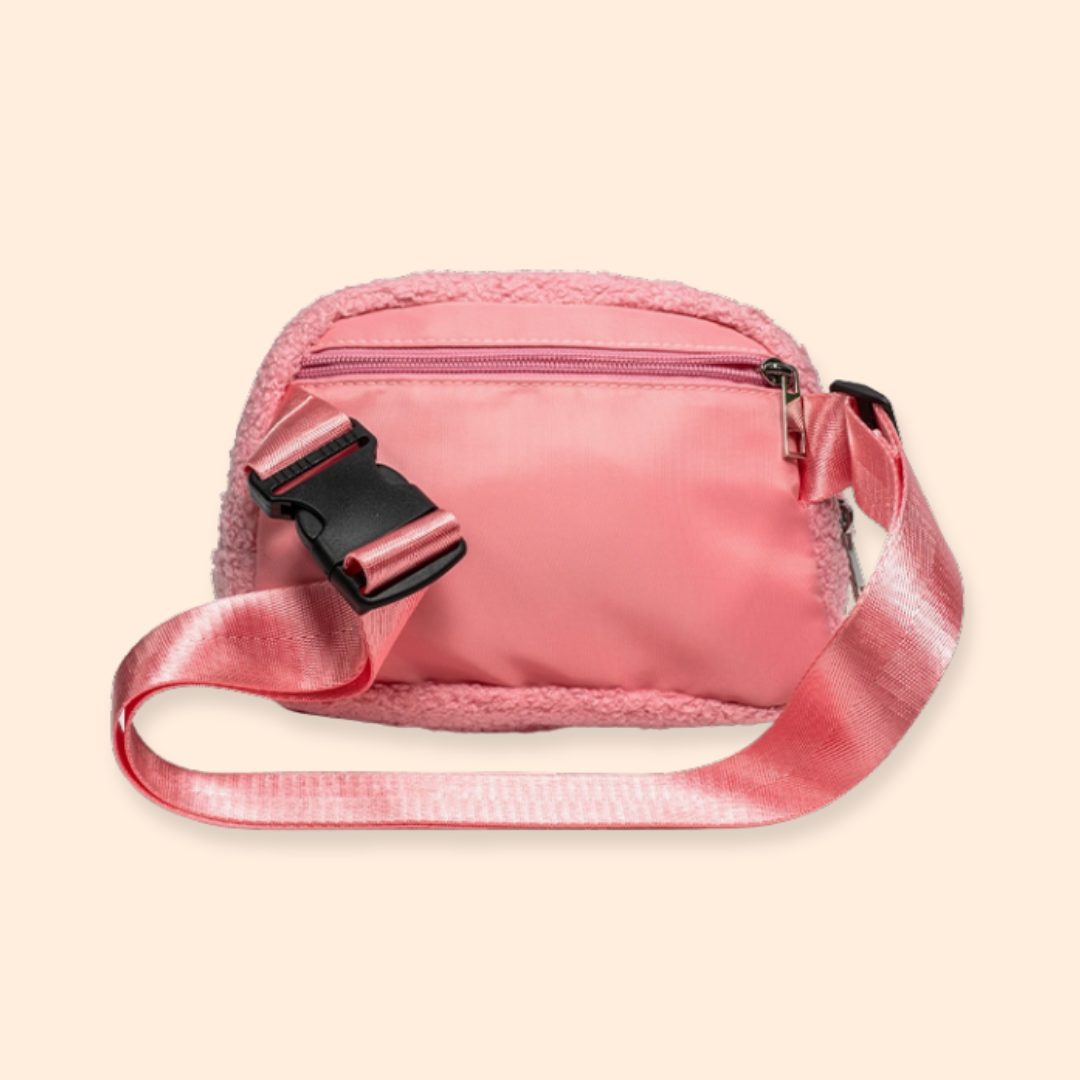 Pink and White Checkered Belt Bag