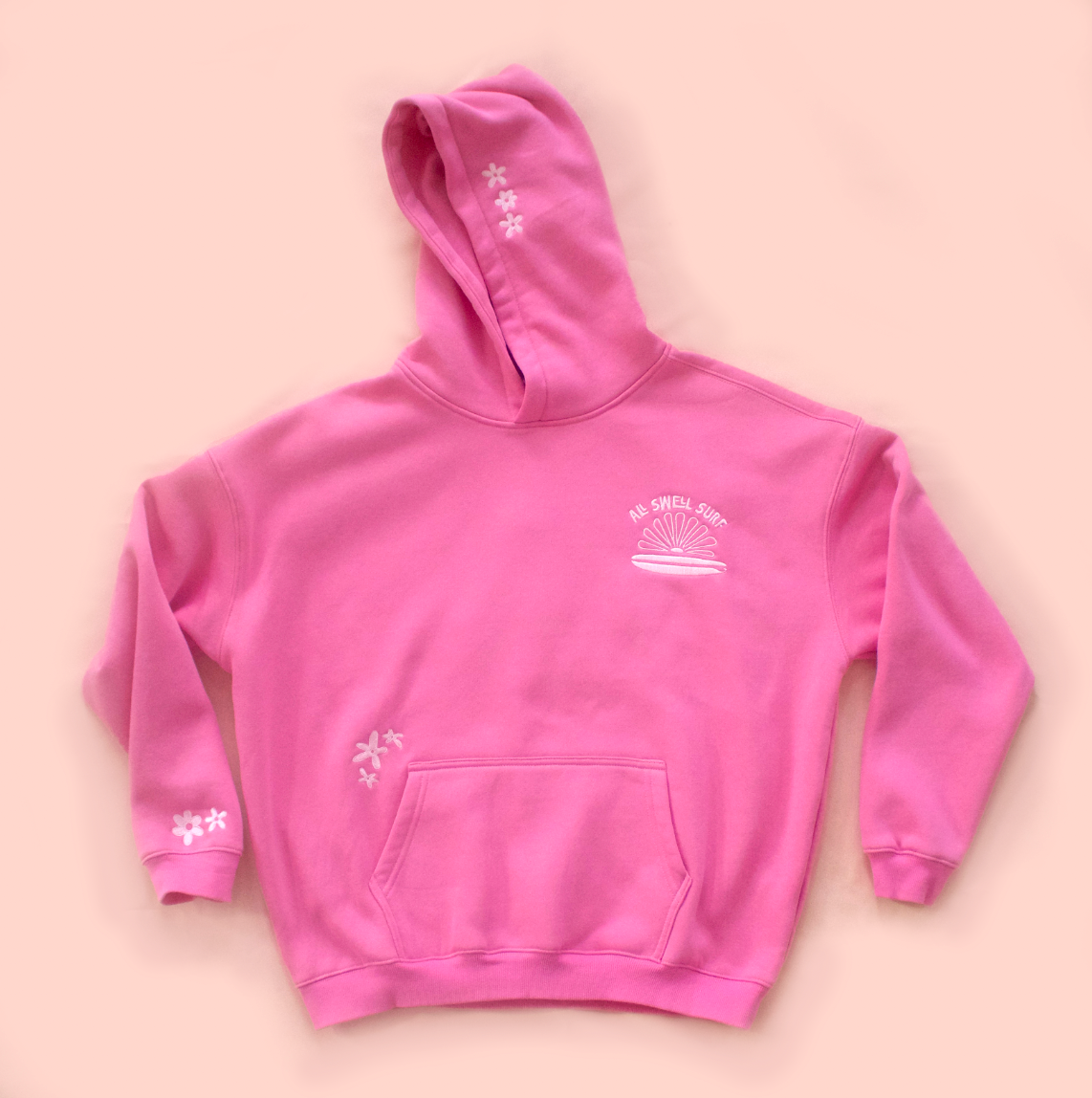 Kids Surfer Girl Bloom Embroidered Hoodie
