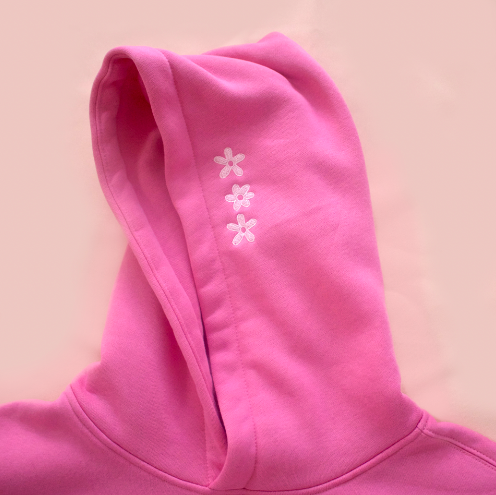 Kids Surfer Girl Bloom Embroidered Hoodie
