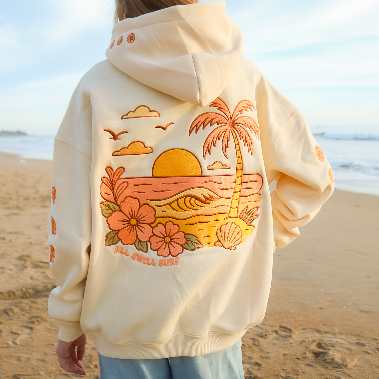Sunset Embroidered Hoodie – All Swell Surf