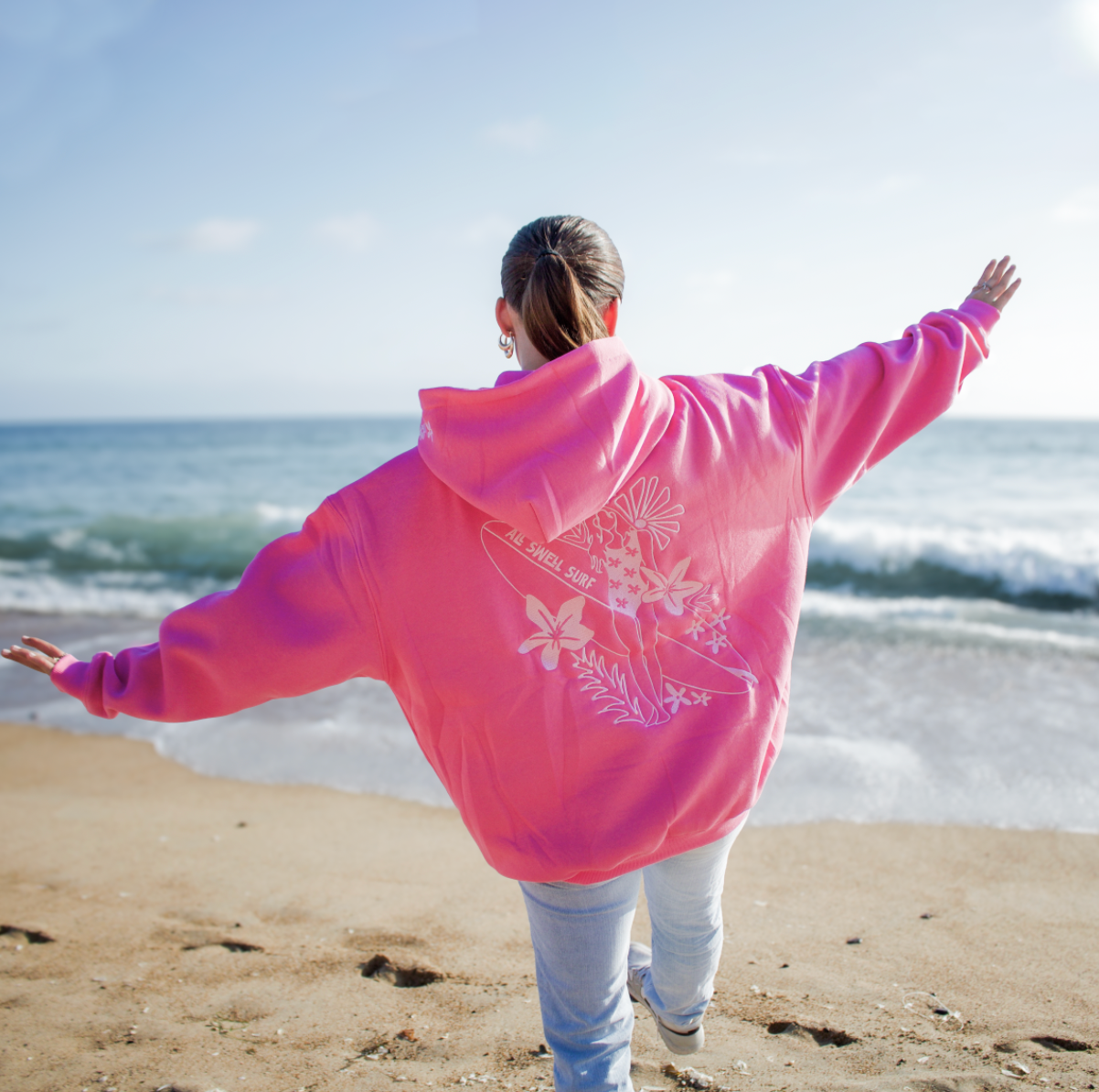 Surfer Girl Bloom Embroidered Hoodie