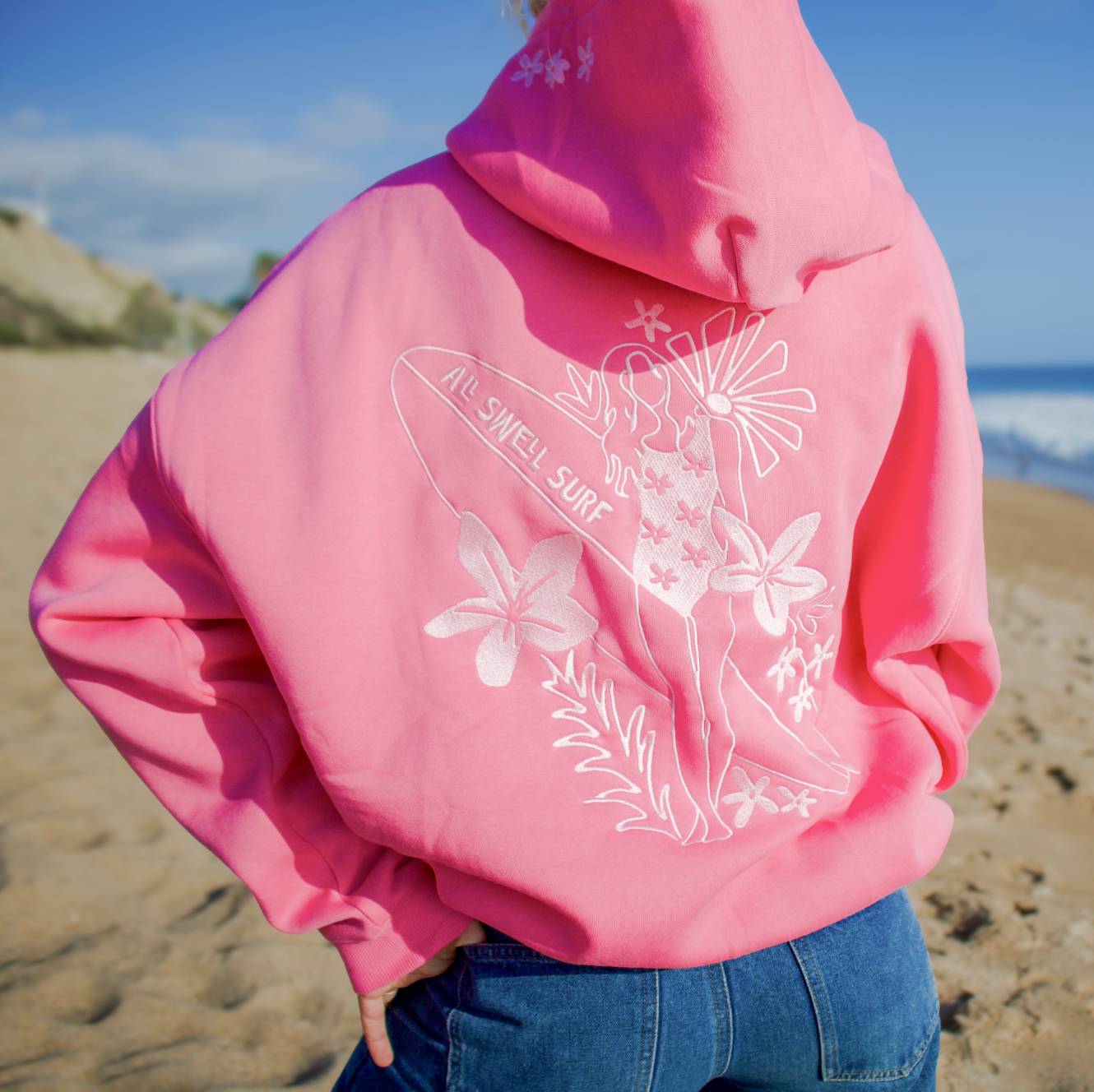 Surfer Girl Bloom Embroidered Hoodie