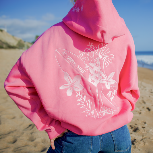 Surfer Girl Bloom Embroidered Hoodie