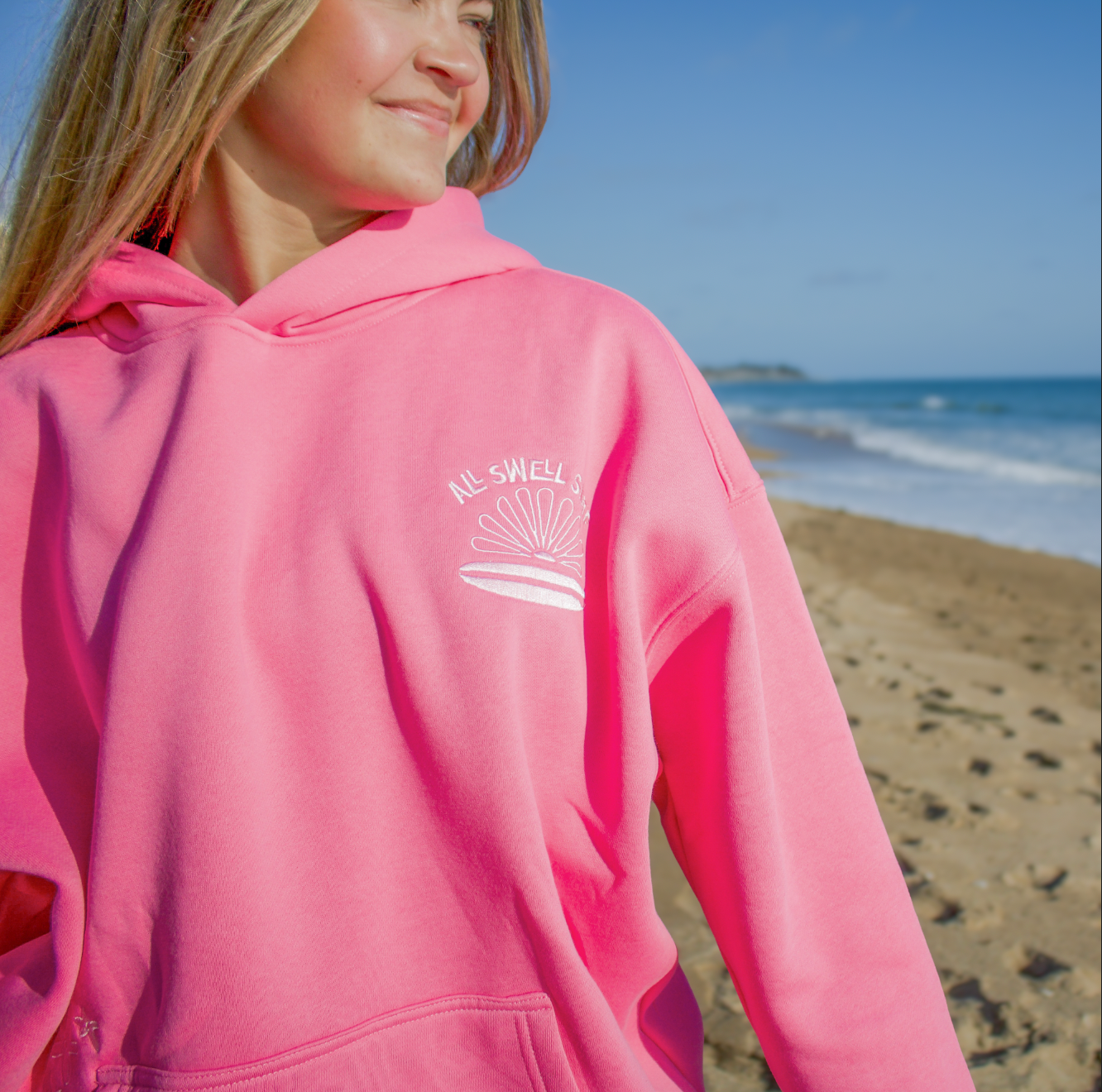 Surfer Girl Bloom Embroidered Hoodie