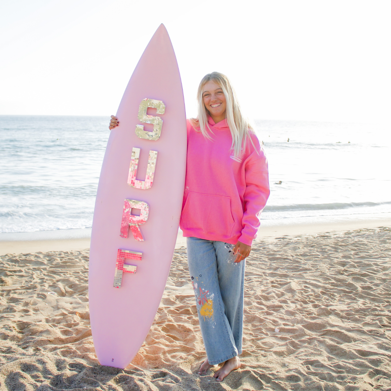Surfer Girl Bloom Embroidered Hoodie
