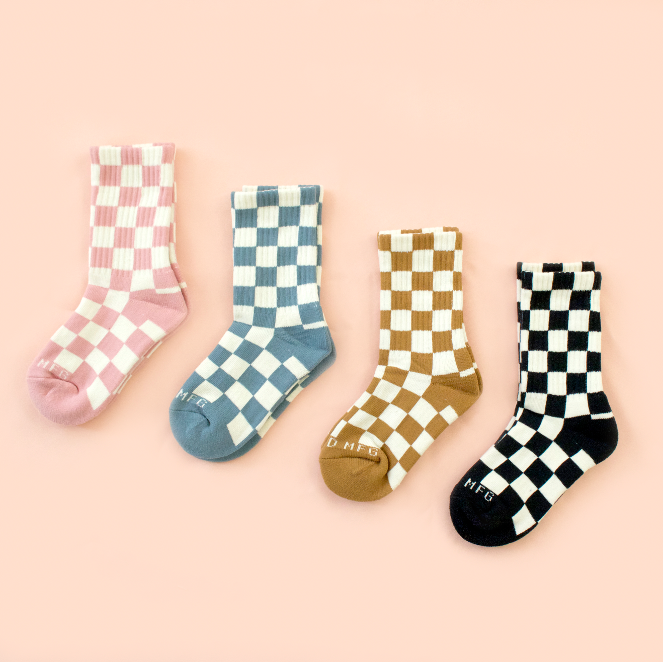 Kids Checkered Crew Socks