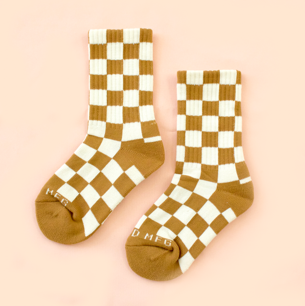 Kids Checkered Crew Socks