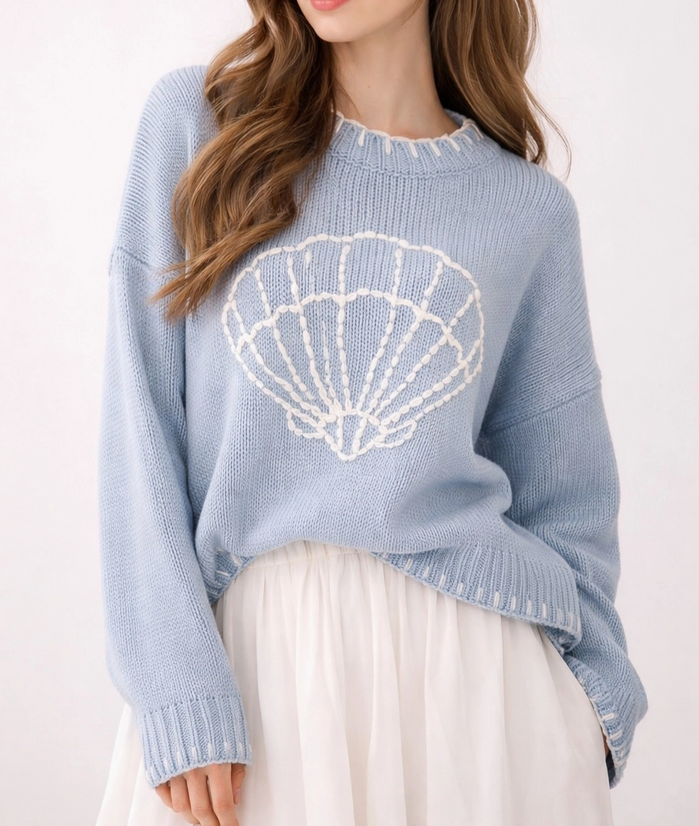 My Lovely Shell Casual Pullover Sweater