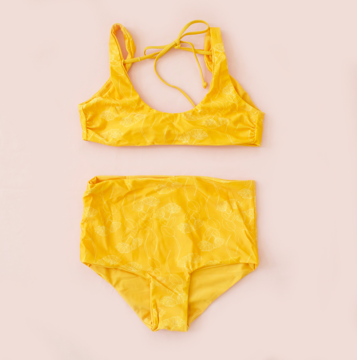 Reversible High Waisted Bottom Yellow Ohia