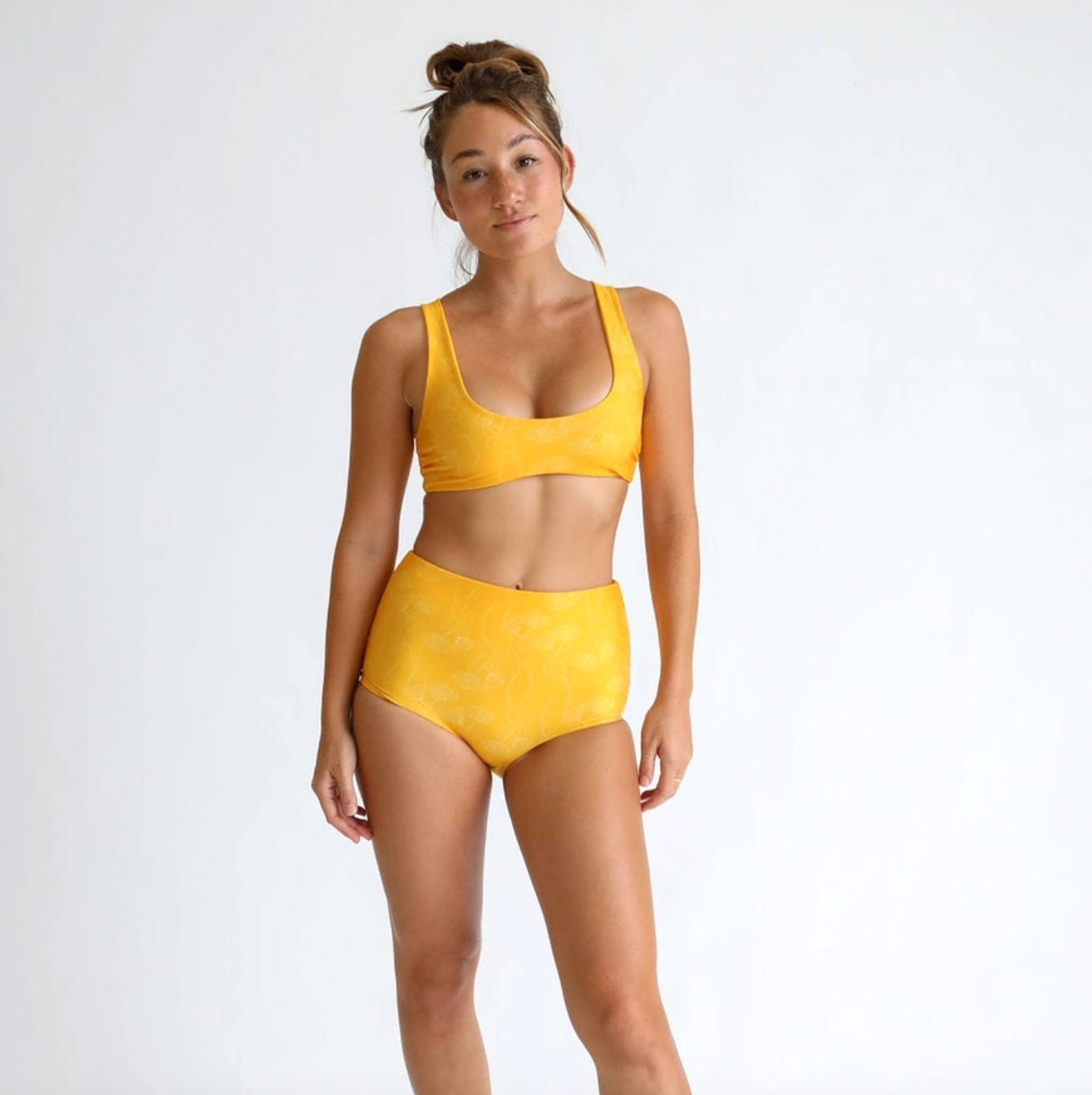 Reversible High Waisted Bottom Yellow Ohia