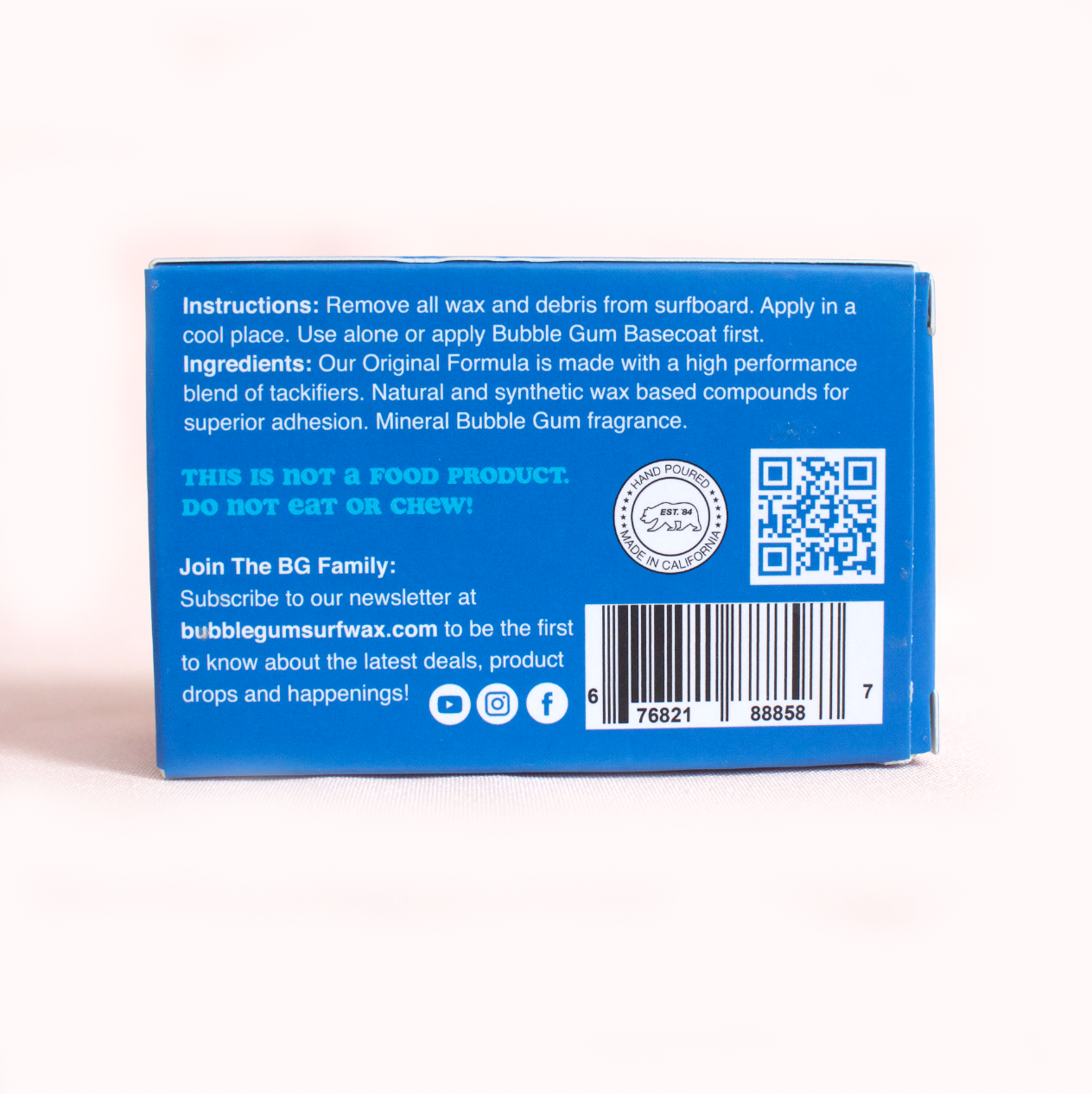 Bubble Gum Surf Wax - Top Coat - Cool Temp