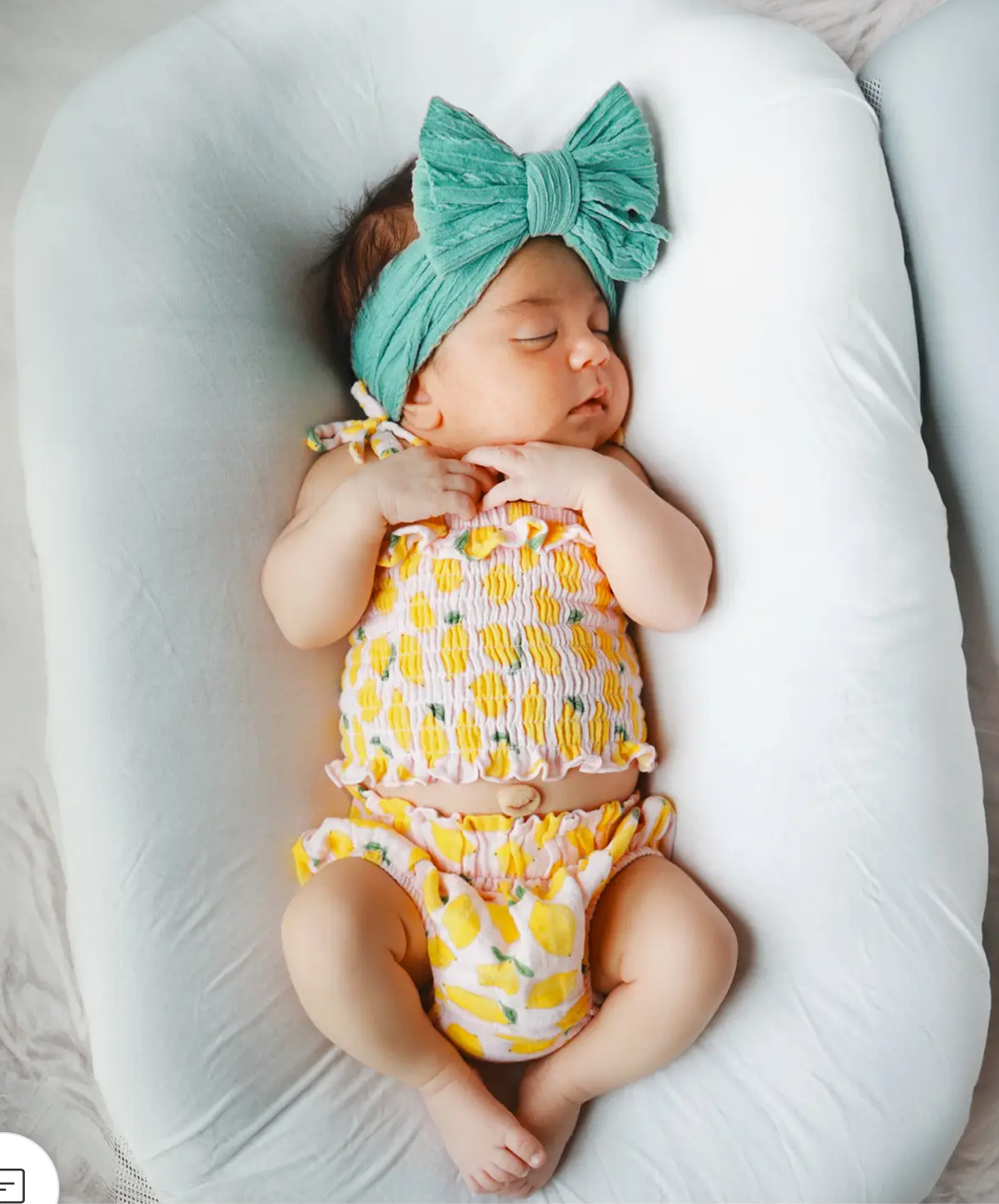 Lemon Sorbet / Muslin Smocked Ruffle Top & Bloomer