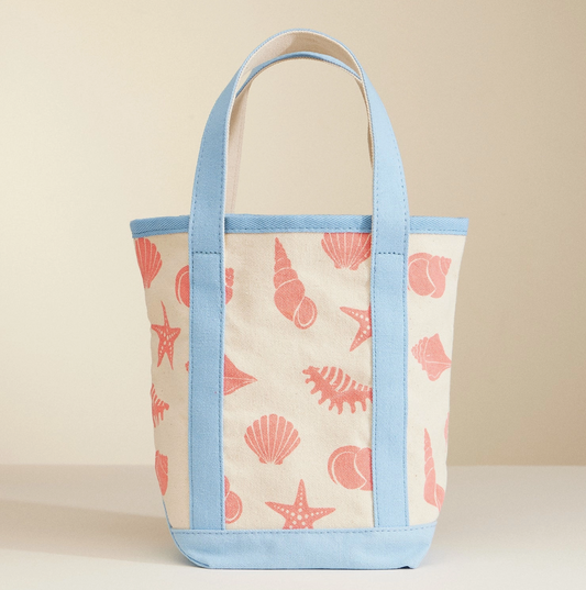 Small Sea Shell Print Canvas Bag