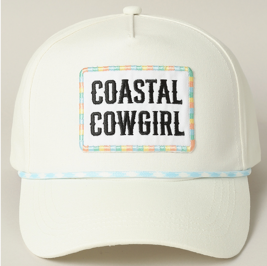 Coastal Cowgirl Embroidery Patch Trucker Hat