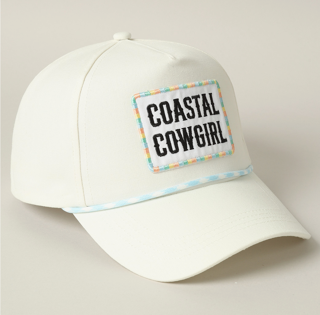 Coastal Cowgirl Embroidery Patch Trucker Hat