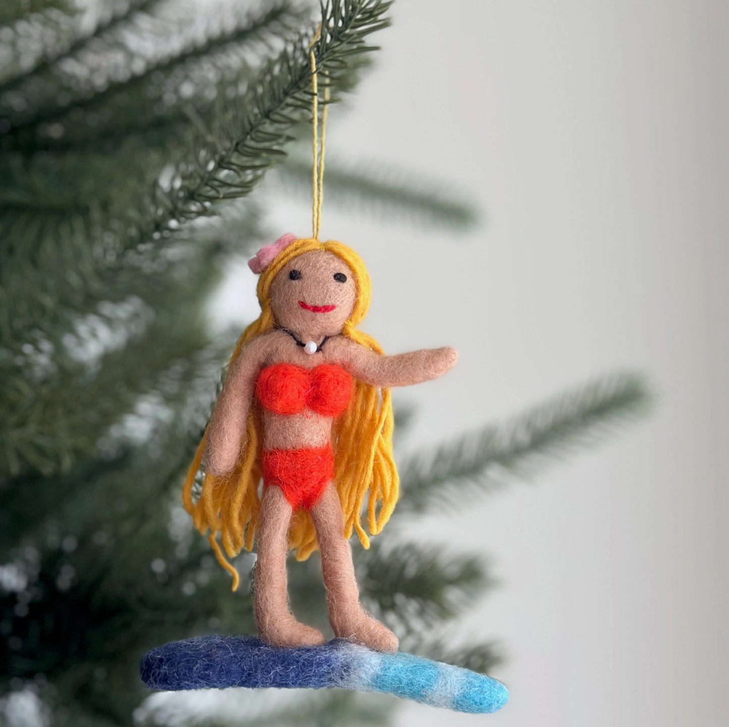Felt Ornament - Blond Surfer Girl