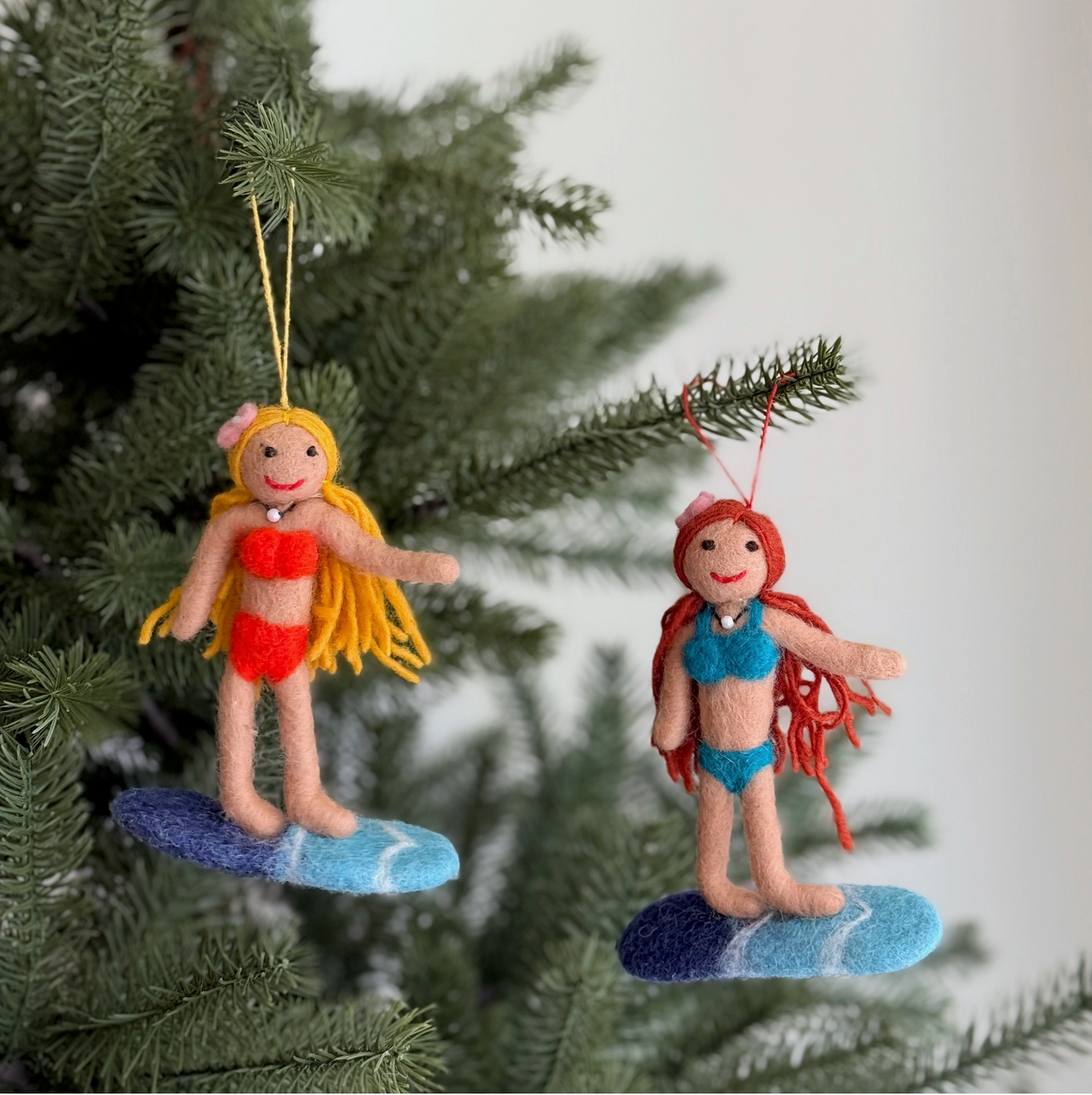 Felt Ornament - Redhead Surfer Girl