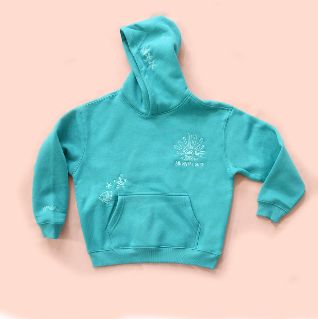 KIDS Sea Glass Surf Embroidered Hoodie