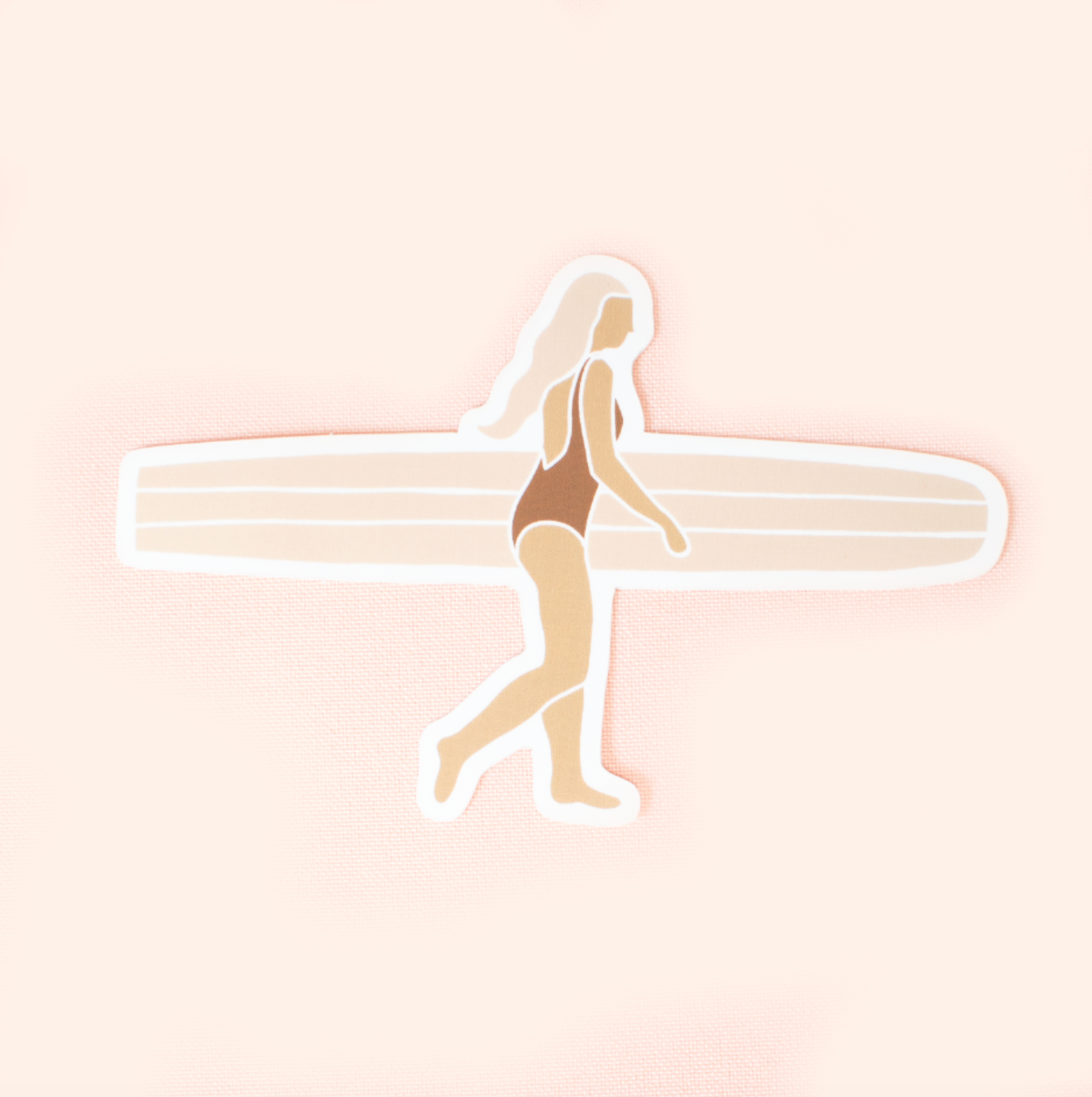 Surfer Girl Walking Sticker