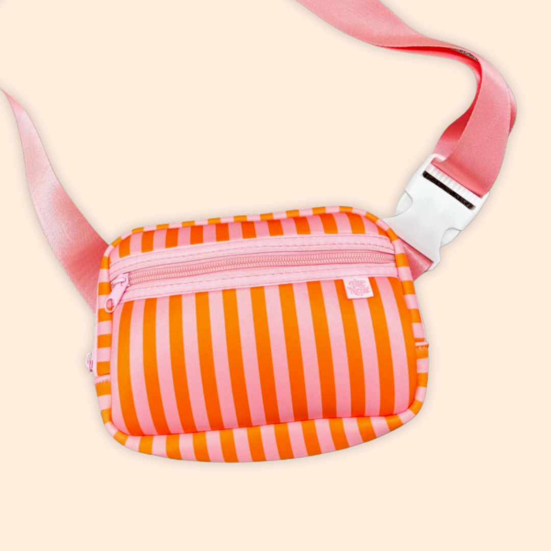 Pink & Orange Stripes Belt Bag
