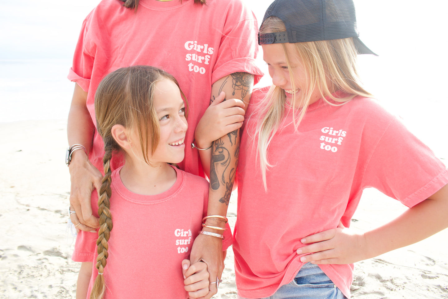 Girls Surf Too Kids Tee - Watermelon