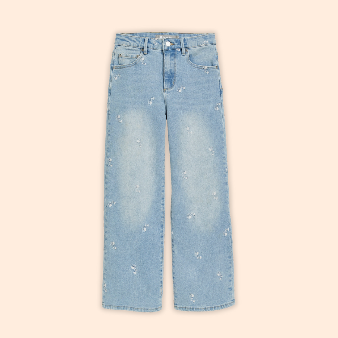 Girls Ditsy Floral Crop Straight Jeans