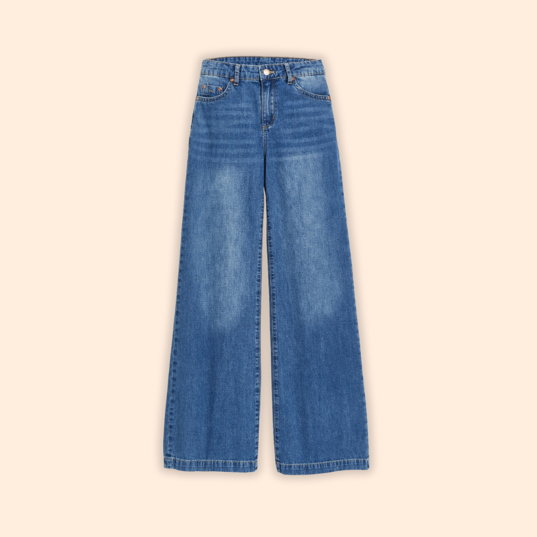Girls Basic Wide Leg Denim