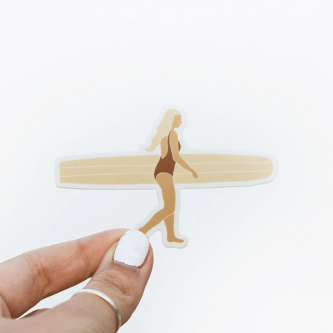 Surfer Girl Walking Sticker