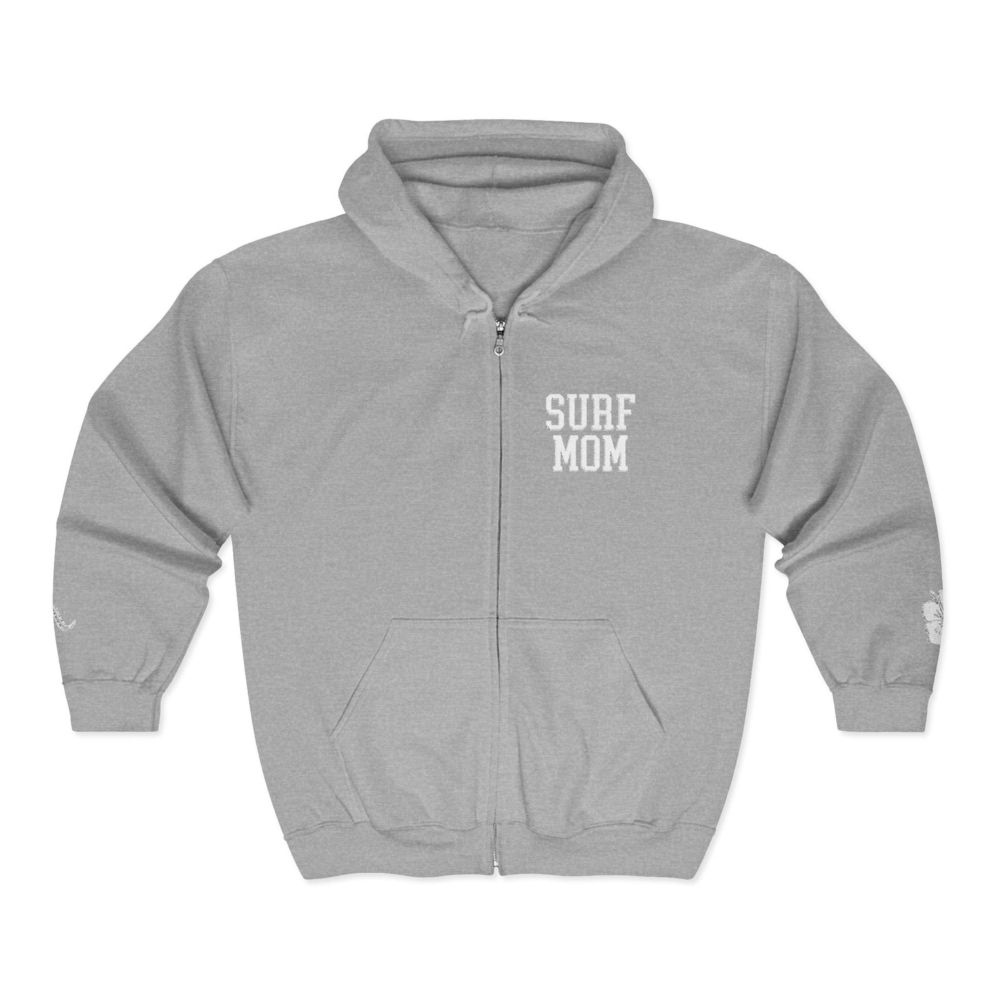 Surf Mom Zip Embroidered Hoodie