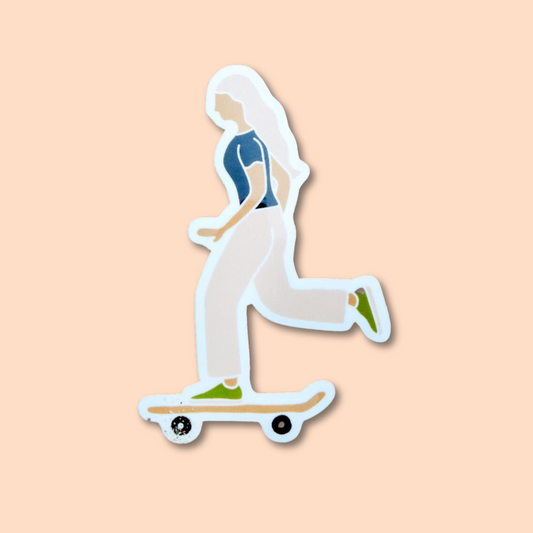 Blond Skater Girl Sticker