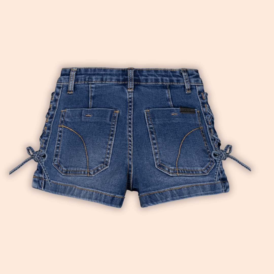Girls' Emmy Lace-Up Side Denim Shorts