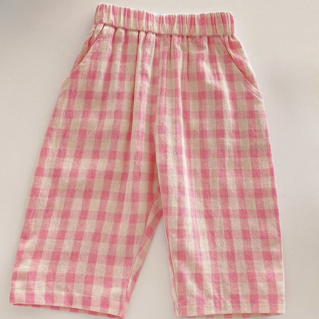 Toddler Plaid Pants Pink
