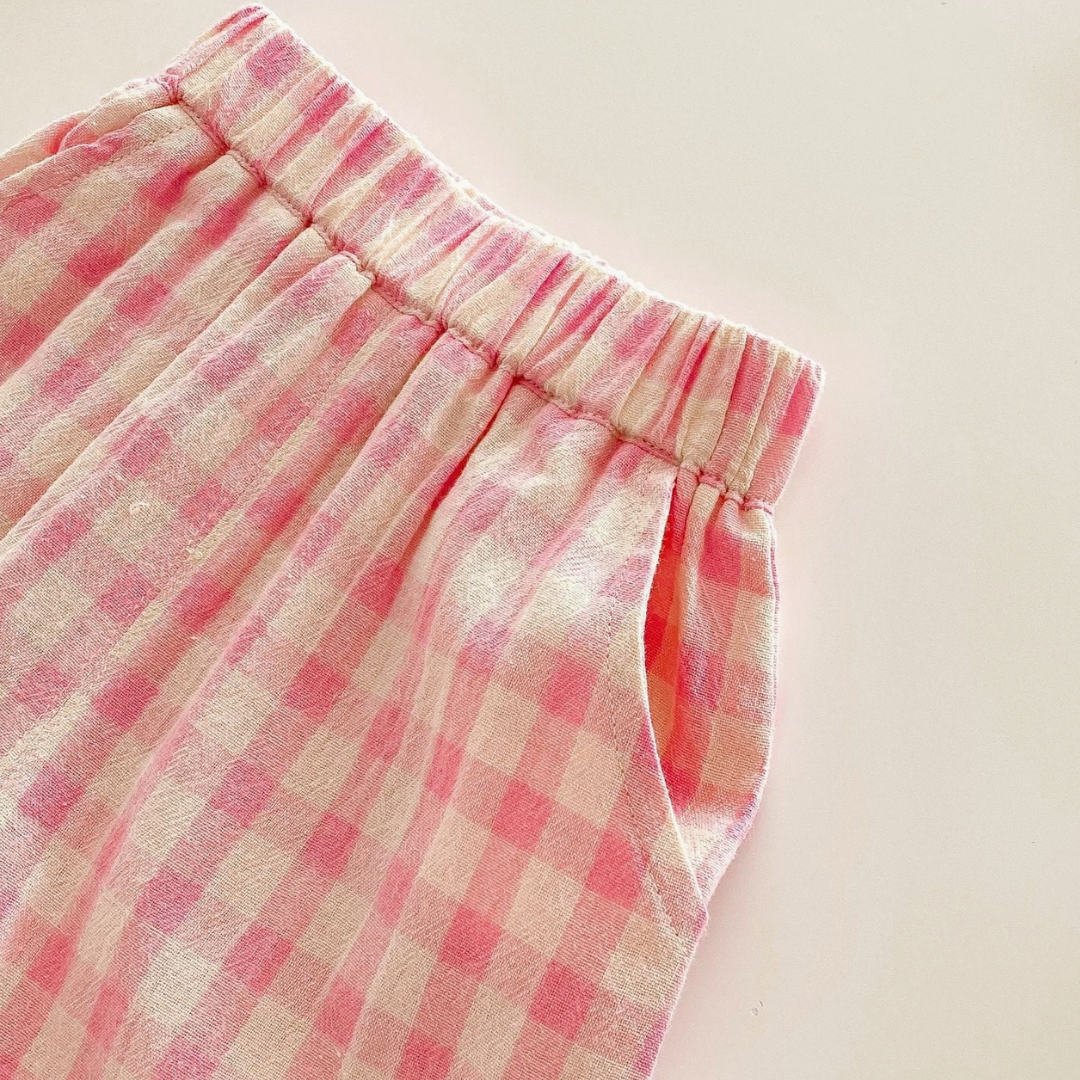 Toddler Plaid Pants Pink