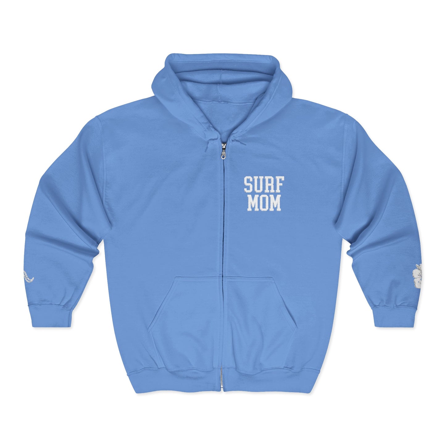 Surf Mom Zip Embroidered Hoodie