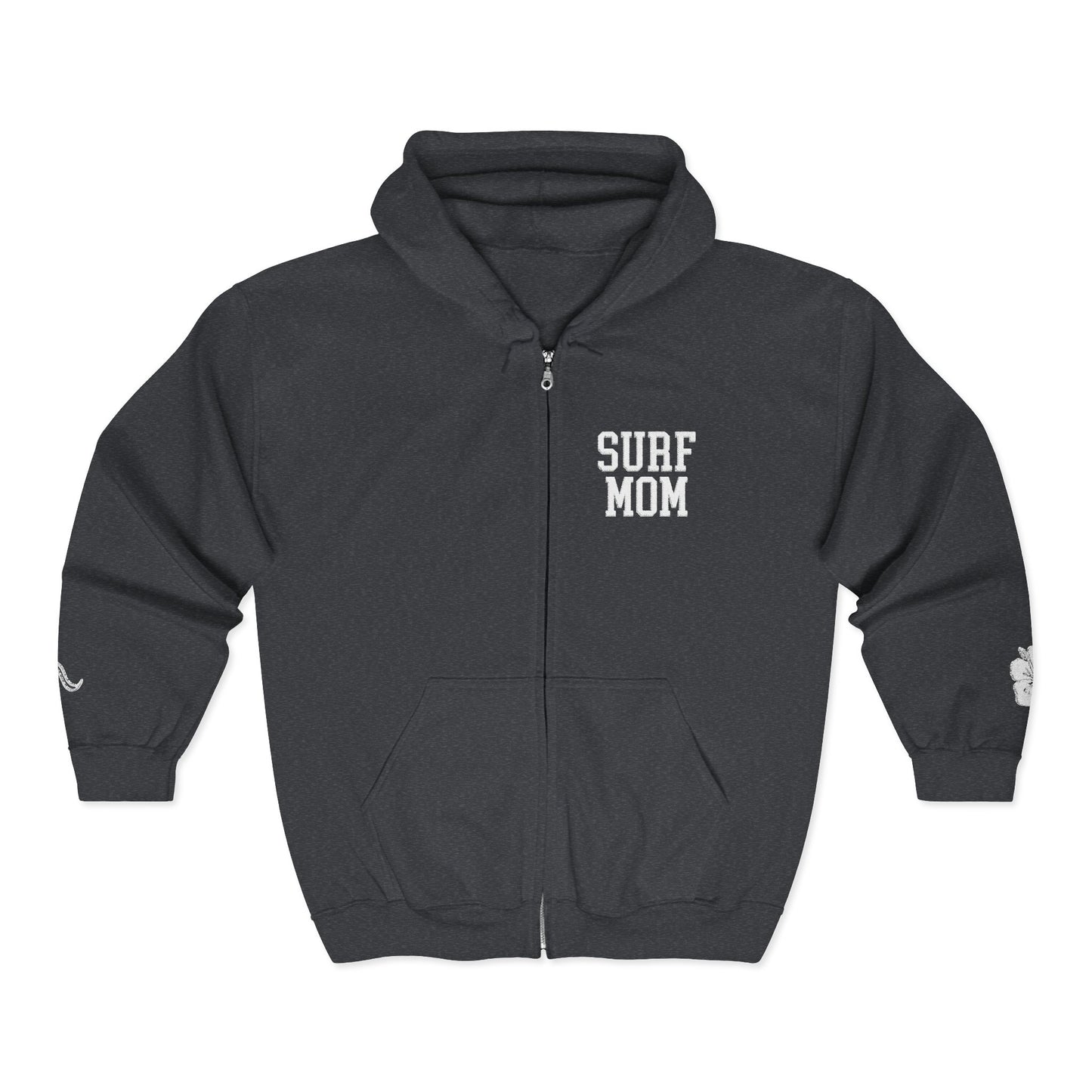 Surf Mom Zip Embroidered Hoodie