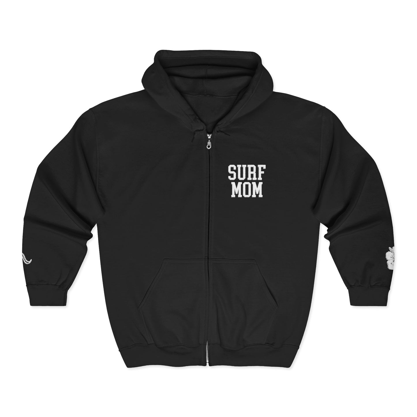 Surf Mom Zip Embroidered Hoodie