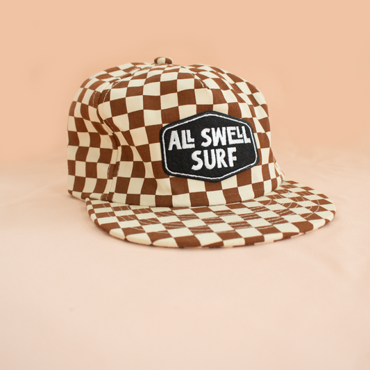 Adult Checkered All Swell Hat - Brown