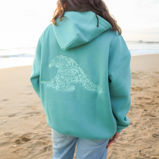 Sea Glass Surf Embroidered Hoodie