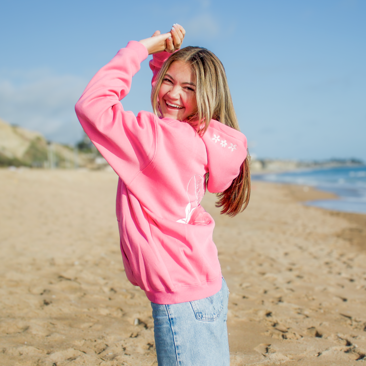 Surfer Girl Bloom Embroidered Hoodie