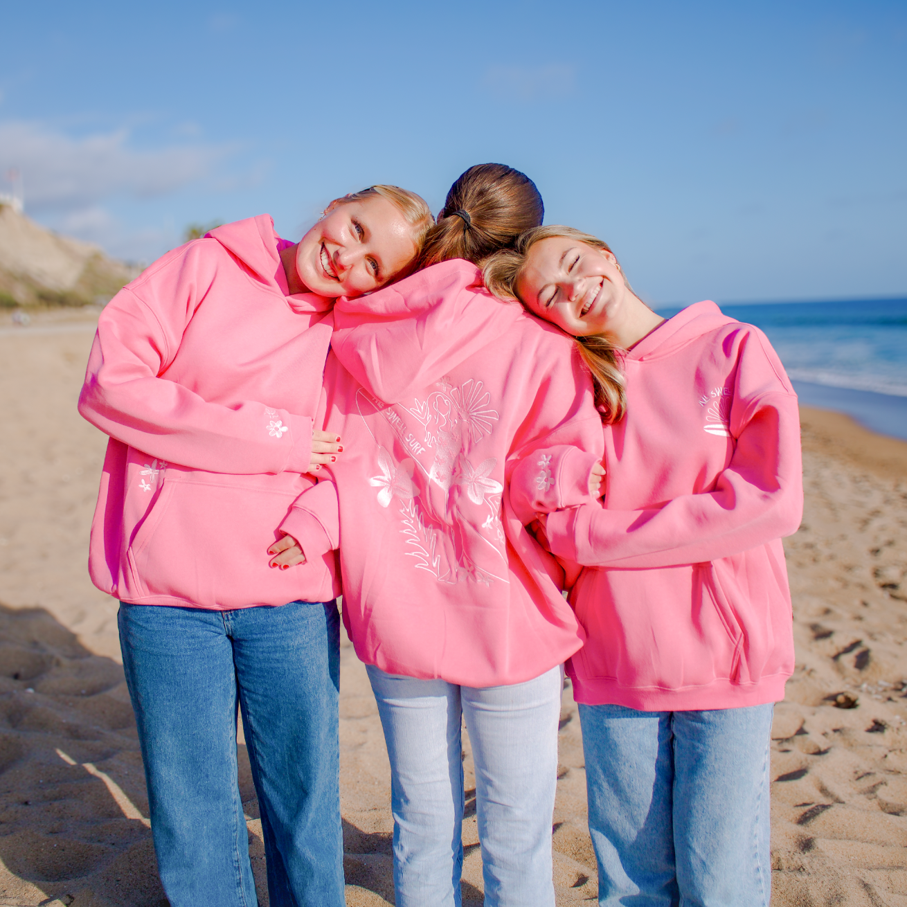 Surfer Girl Bloom Embroidered Hoodie