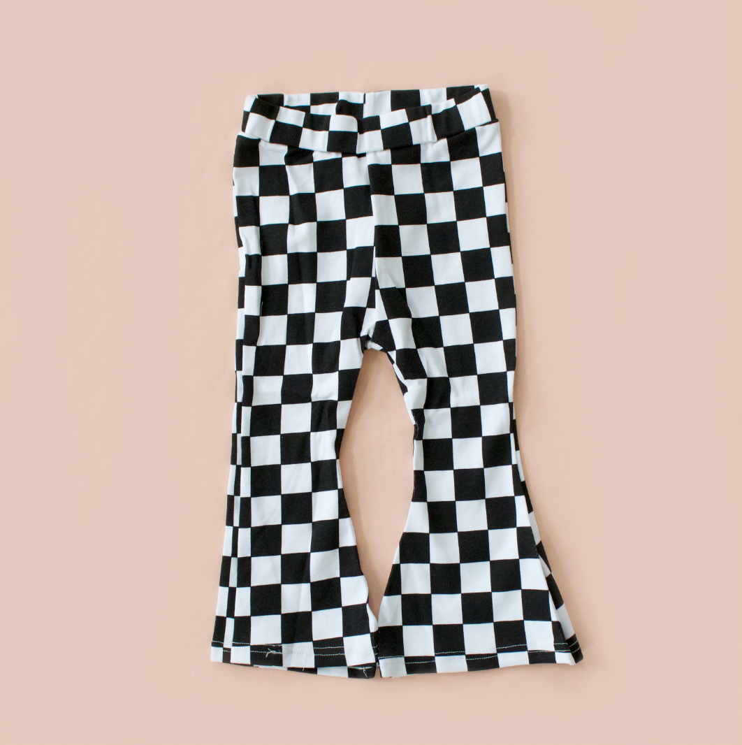 Checkered Kids Flare Pants