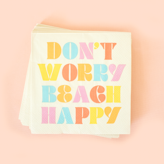 Don't Worry Beach Happy Cocktail Napkins