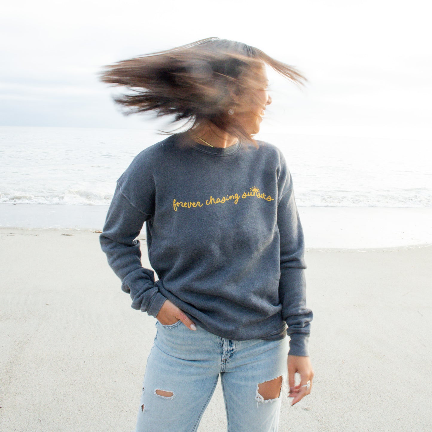 Forever Chasing Sunsets Mineral Washed Sweatshirt