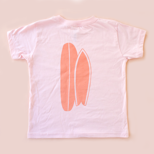 Girls Surf Too Kids Tee - Pink