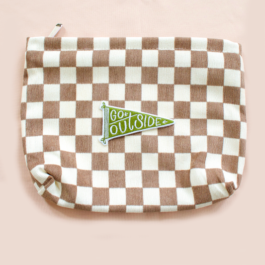 Go Outside Checkered Pouch