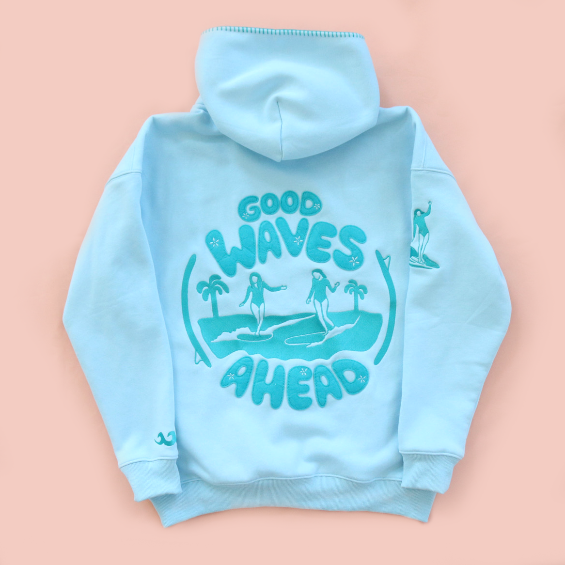 Good Waves Ahead Embroidered Hoodie