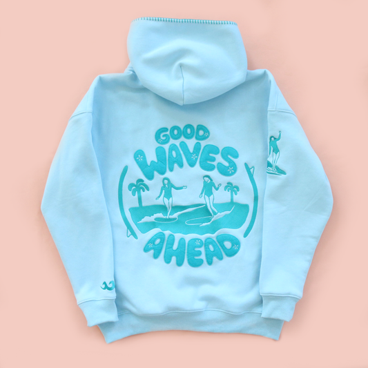 Good Waves Ahead Embroidered Hoodie