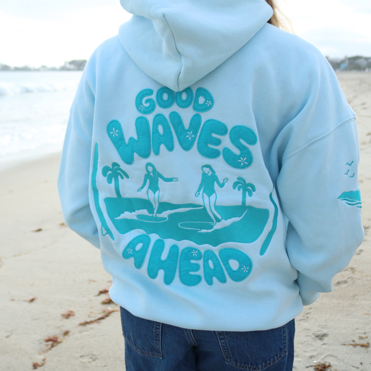 Good Waves Ahead Embroidered Hoodie