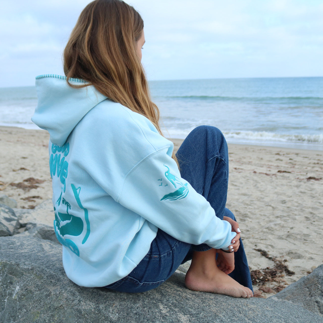 Good Waves Ahead Embroidered Hoodie