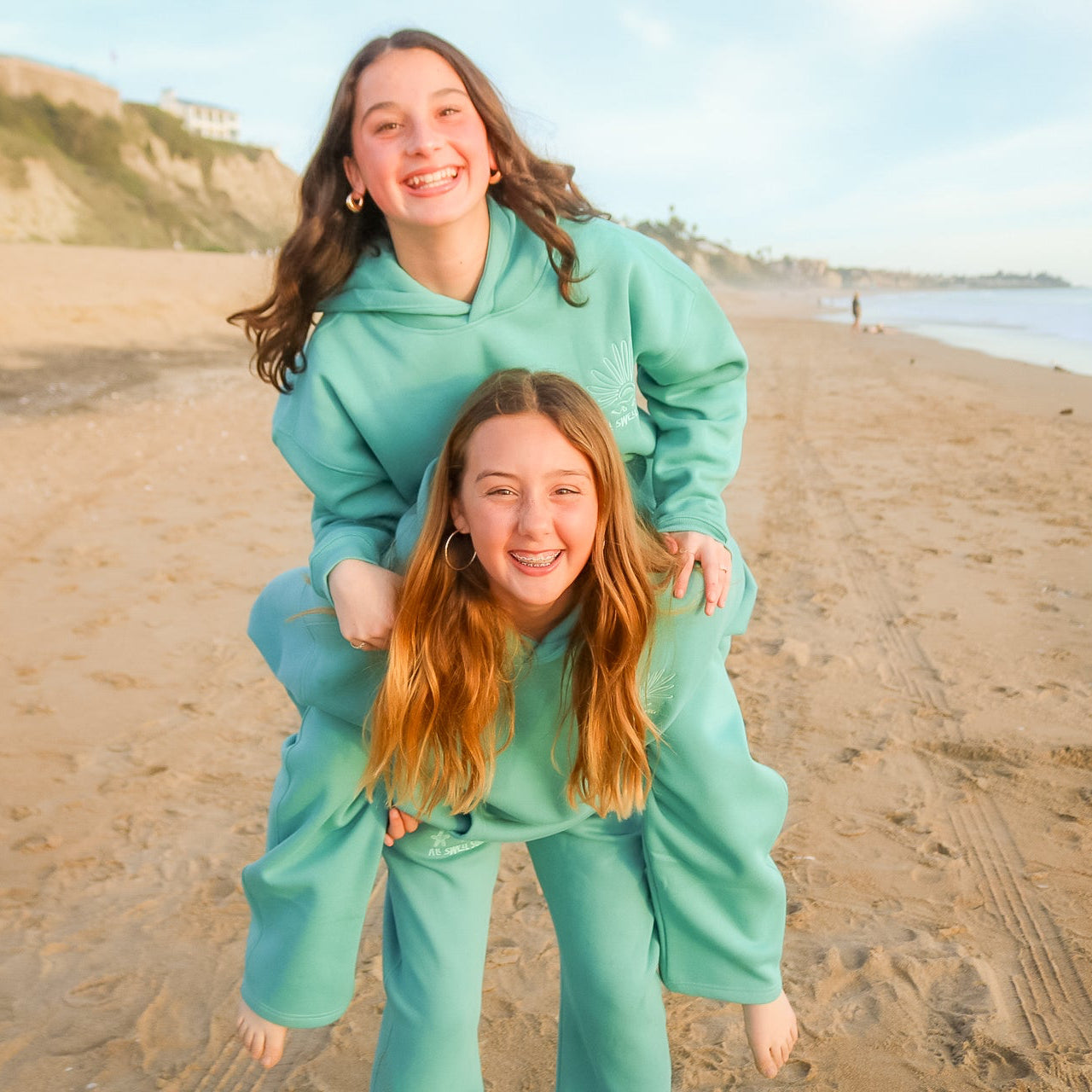 Sea Glass Embroidered Sweatpants